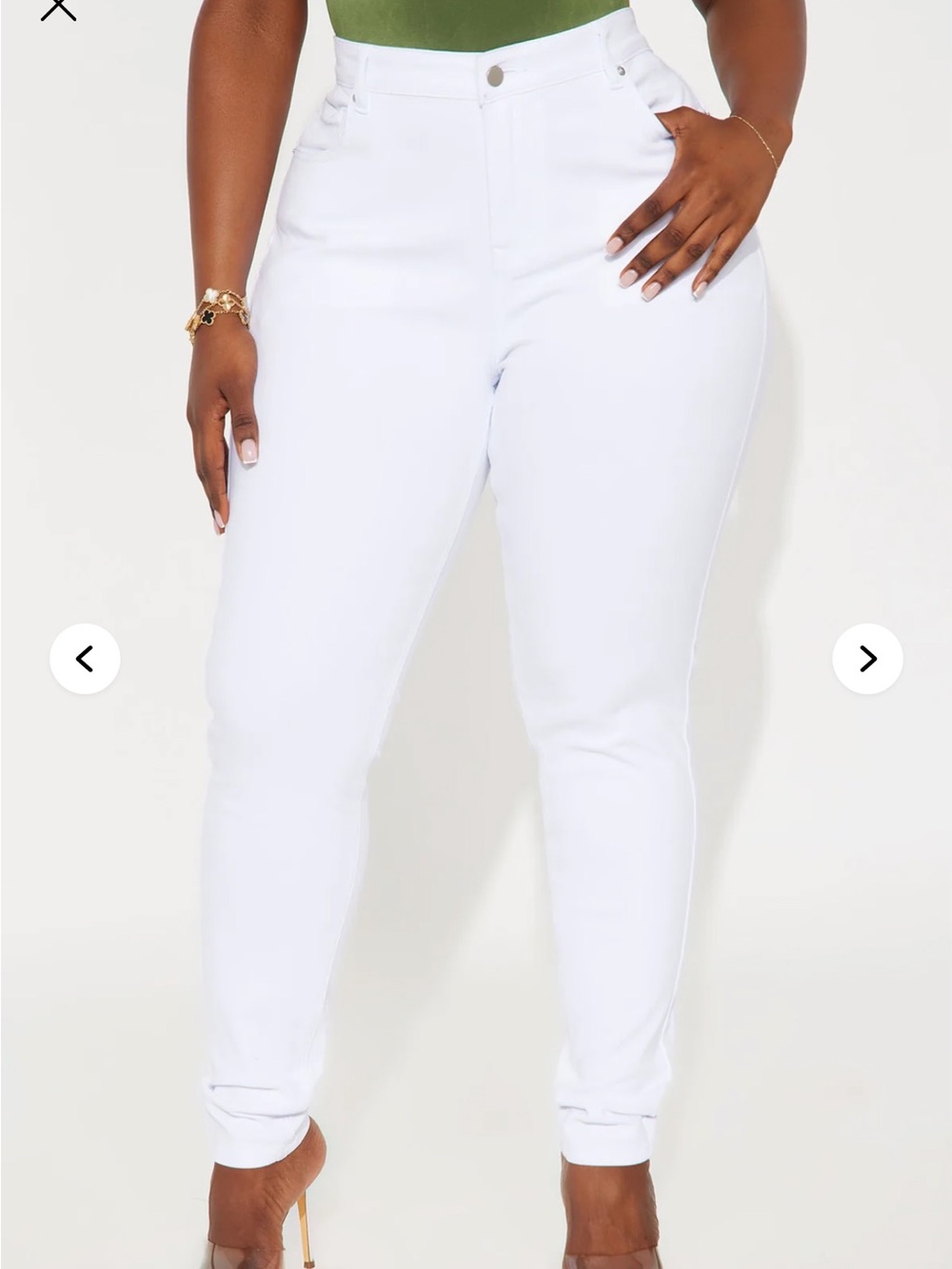 Fashion Nova White High-Rise Skinny Jeans